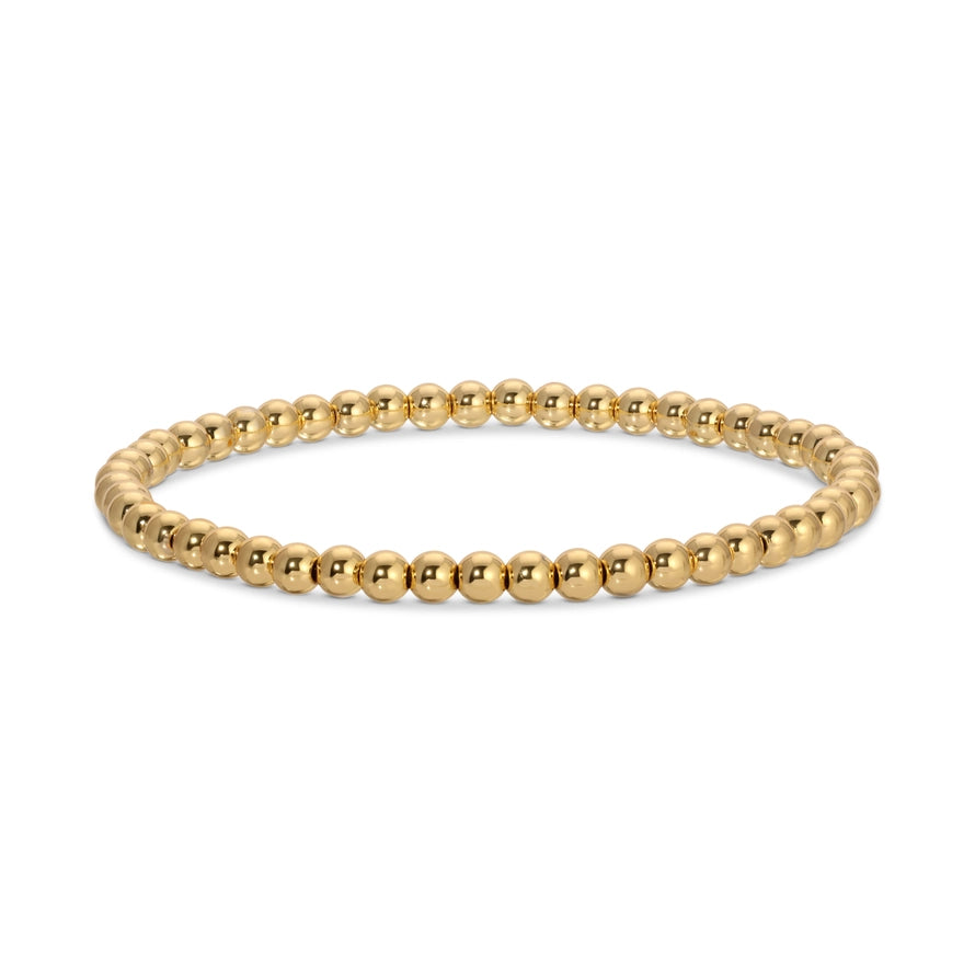Gold 4mm Bead Stretch Bracelet