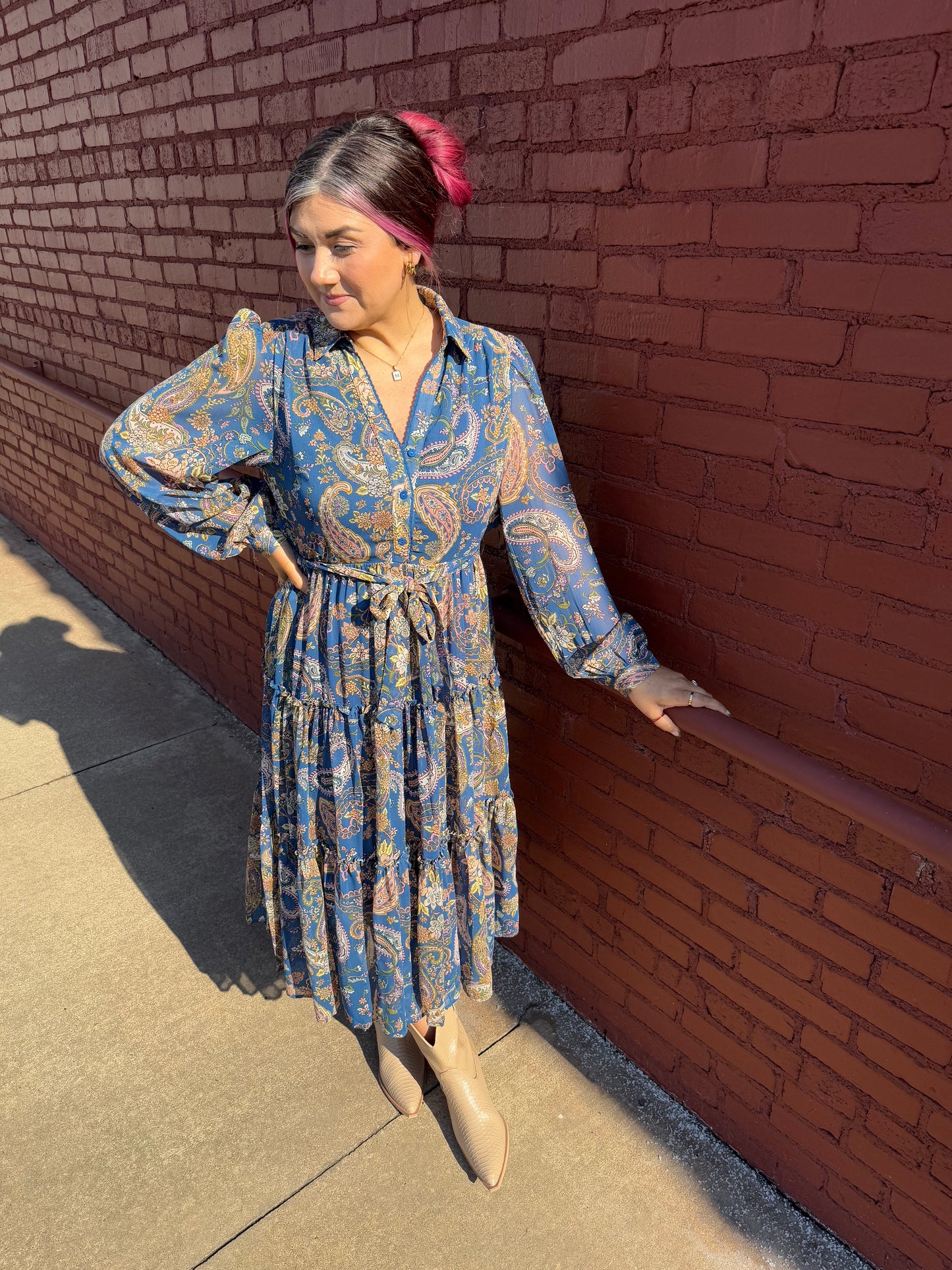 Brad Blue Paisley Dress
