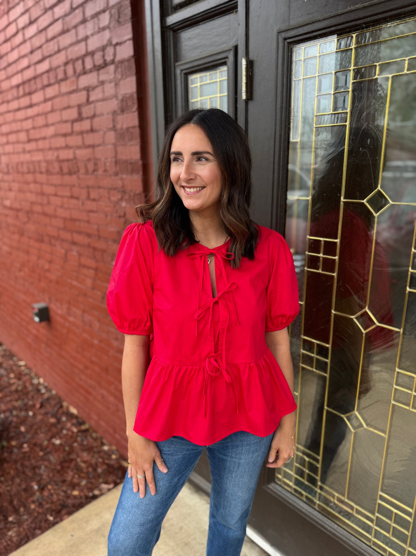 Farris Front Tie Blouse
