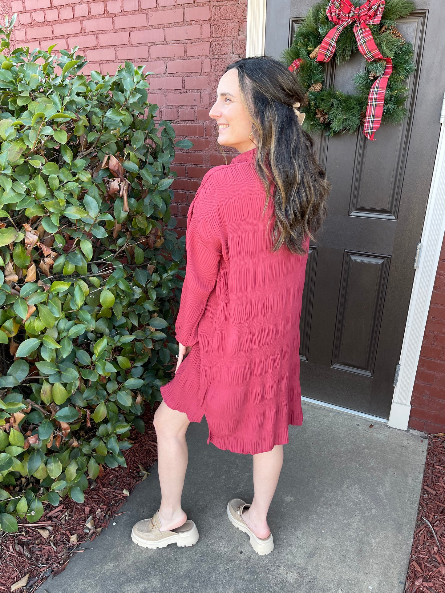 Rosewood Crinkle Dress