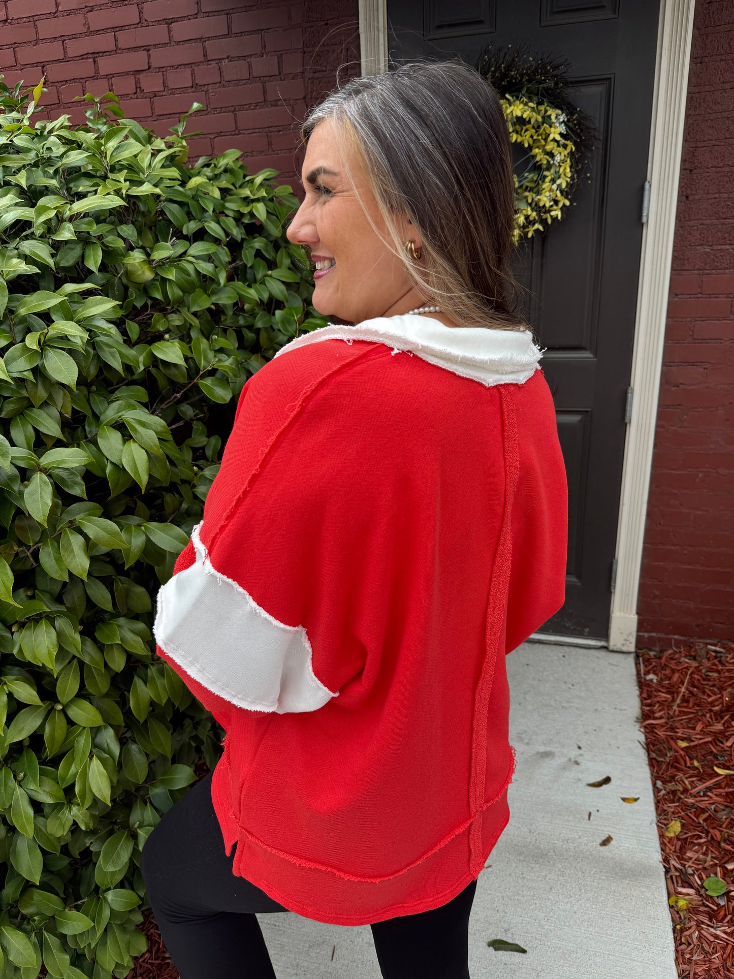Candy Cane Collared Top