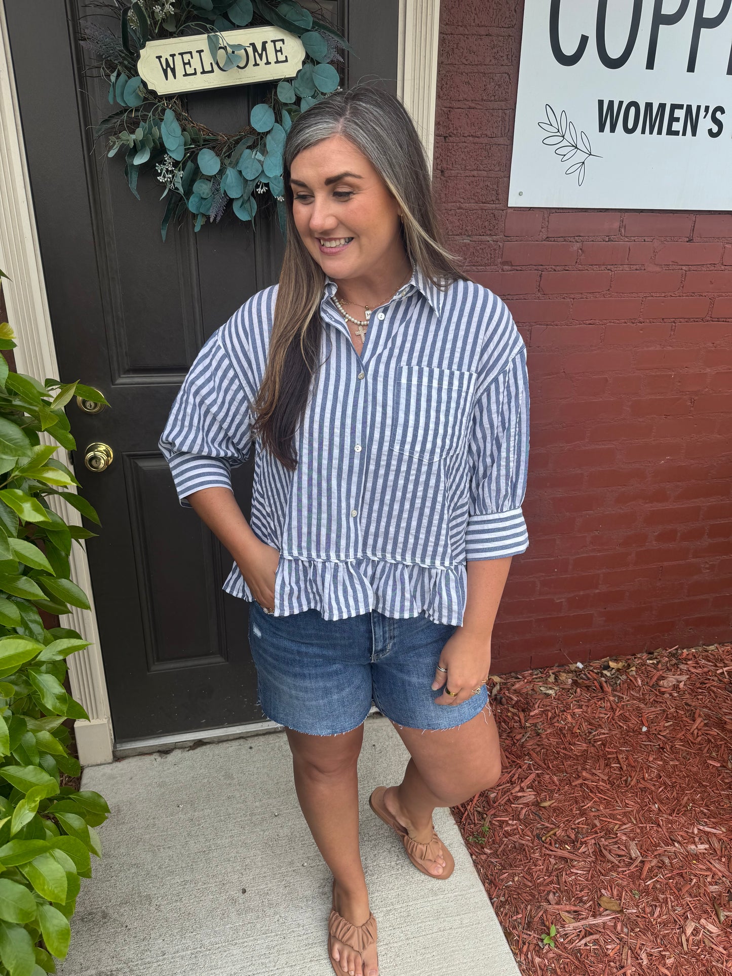 Taylor Cotton Striped Top