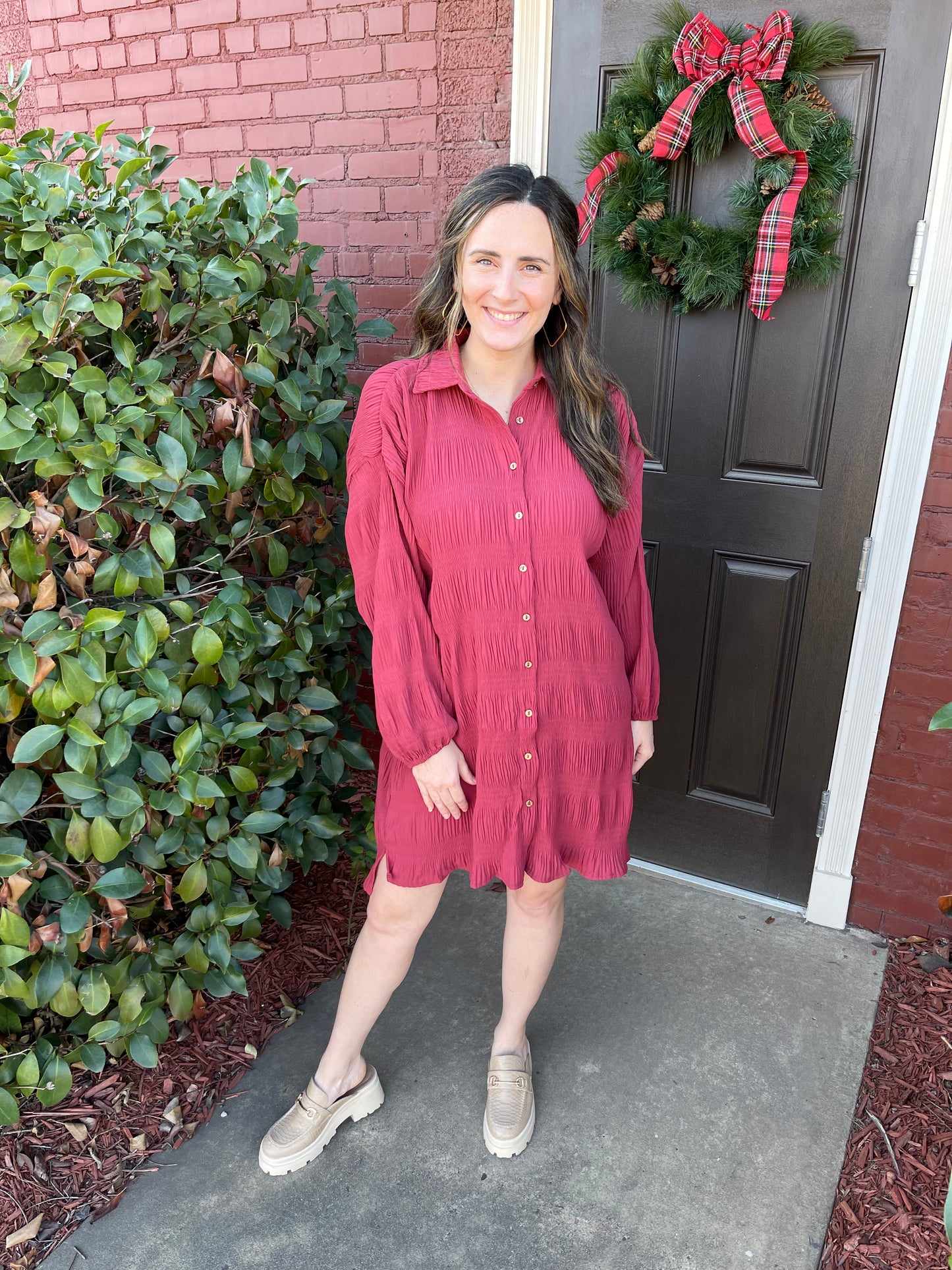 Rosewood Crinkle Dress