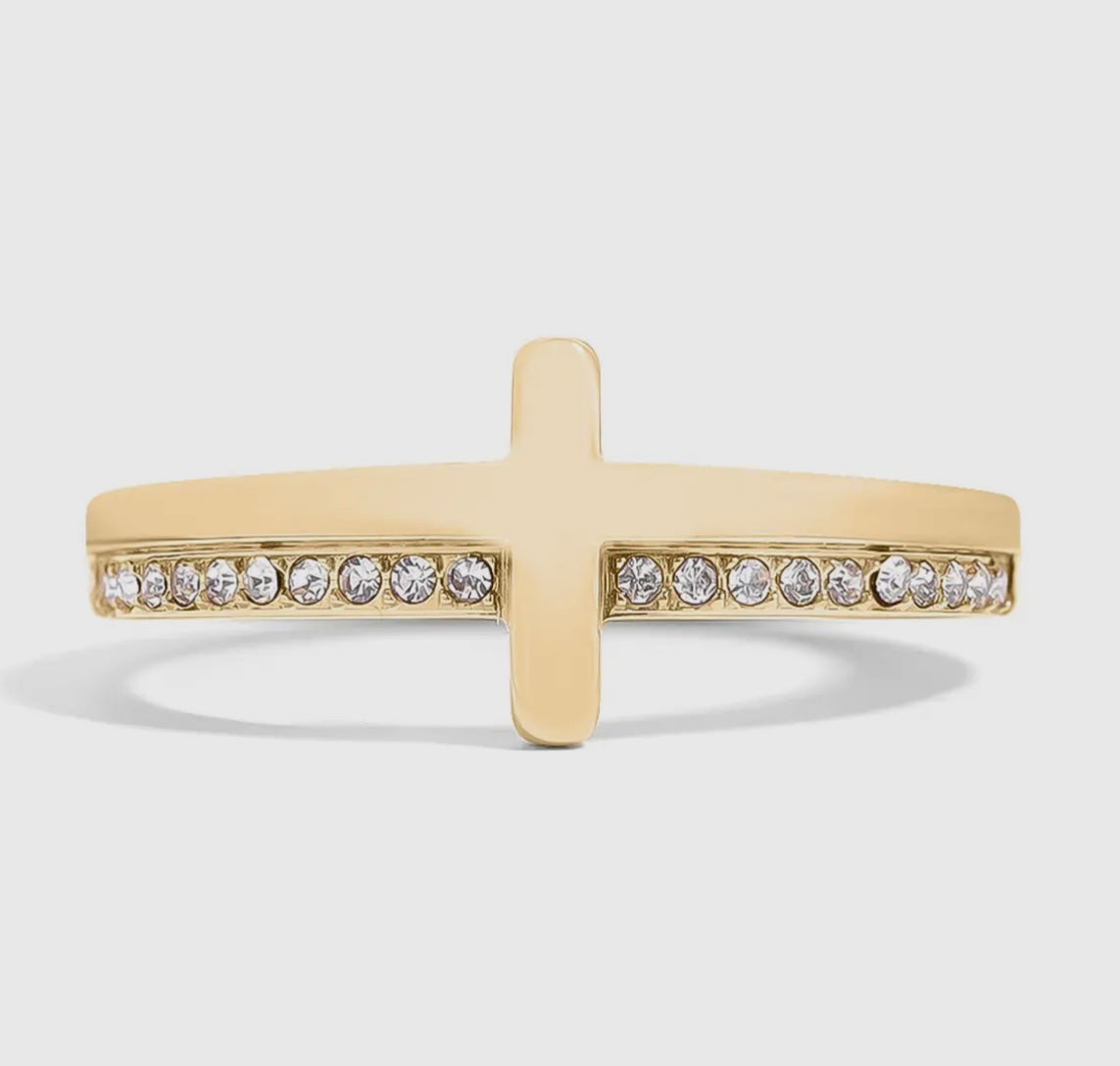 Stainless Steel Cross CZ Stone