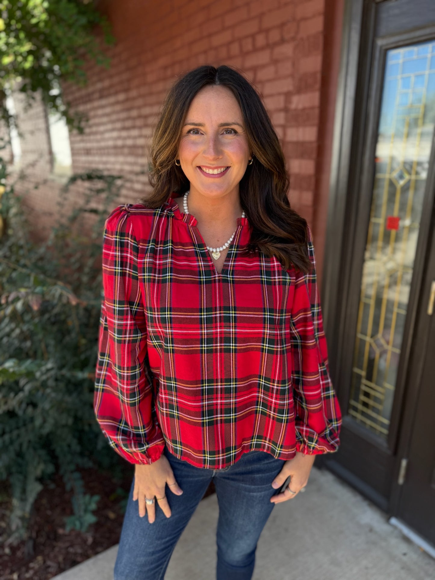Holiday Plaid Blouse