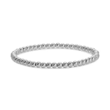 Silver 4mm Bead Stretch Bracelet