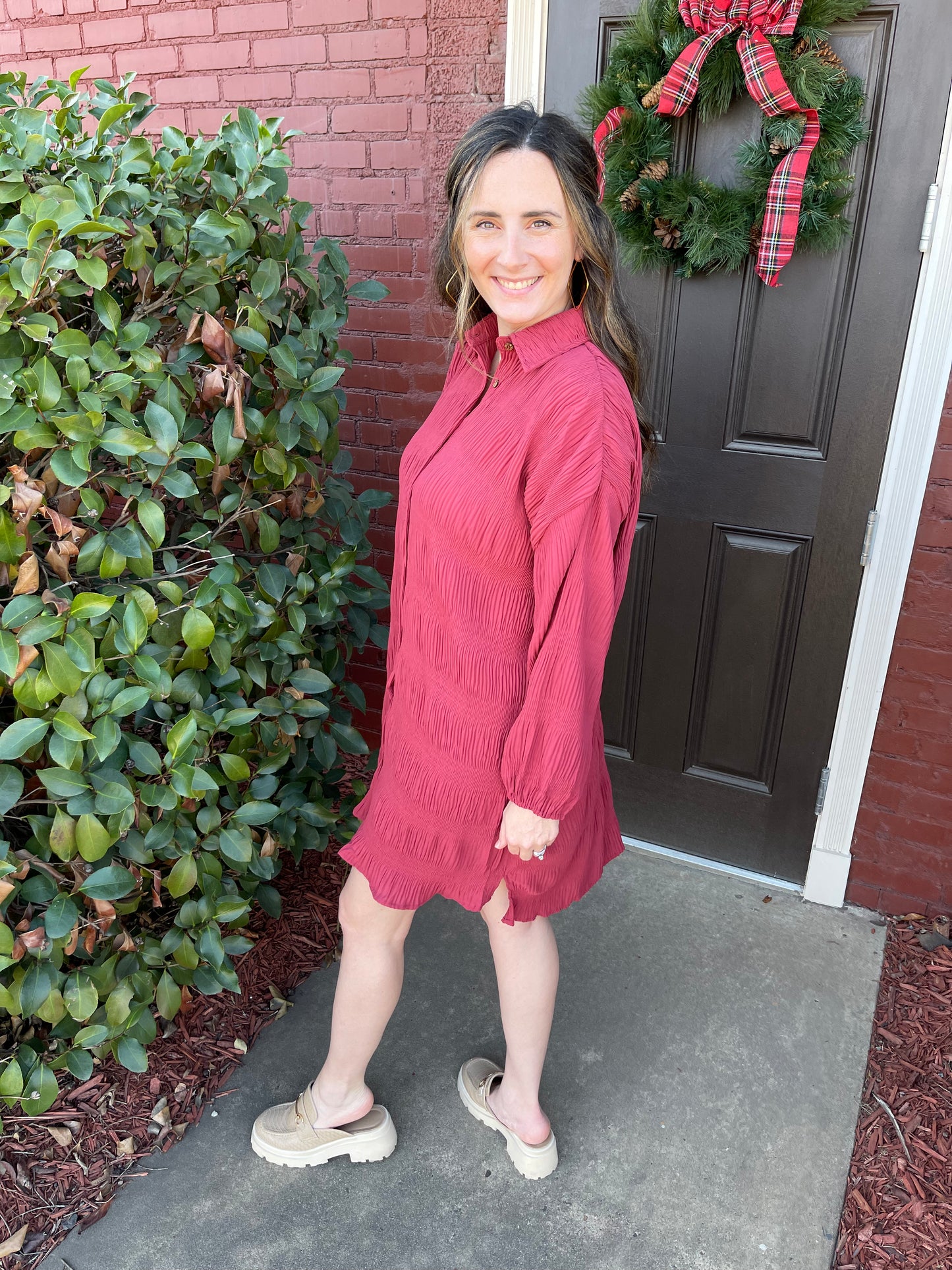 Rosewood Crinkle Dress