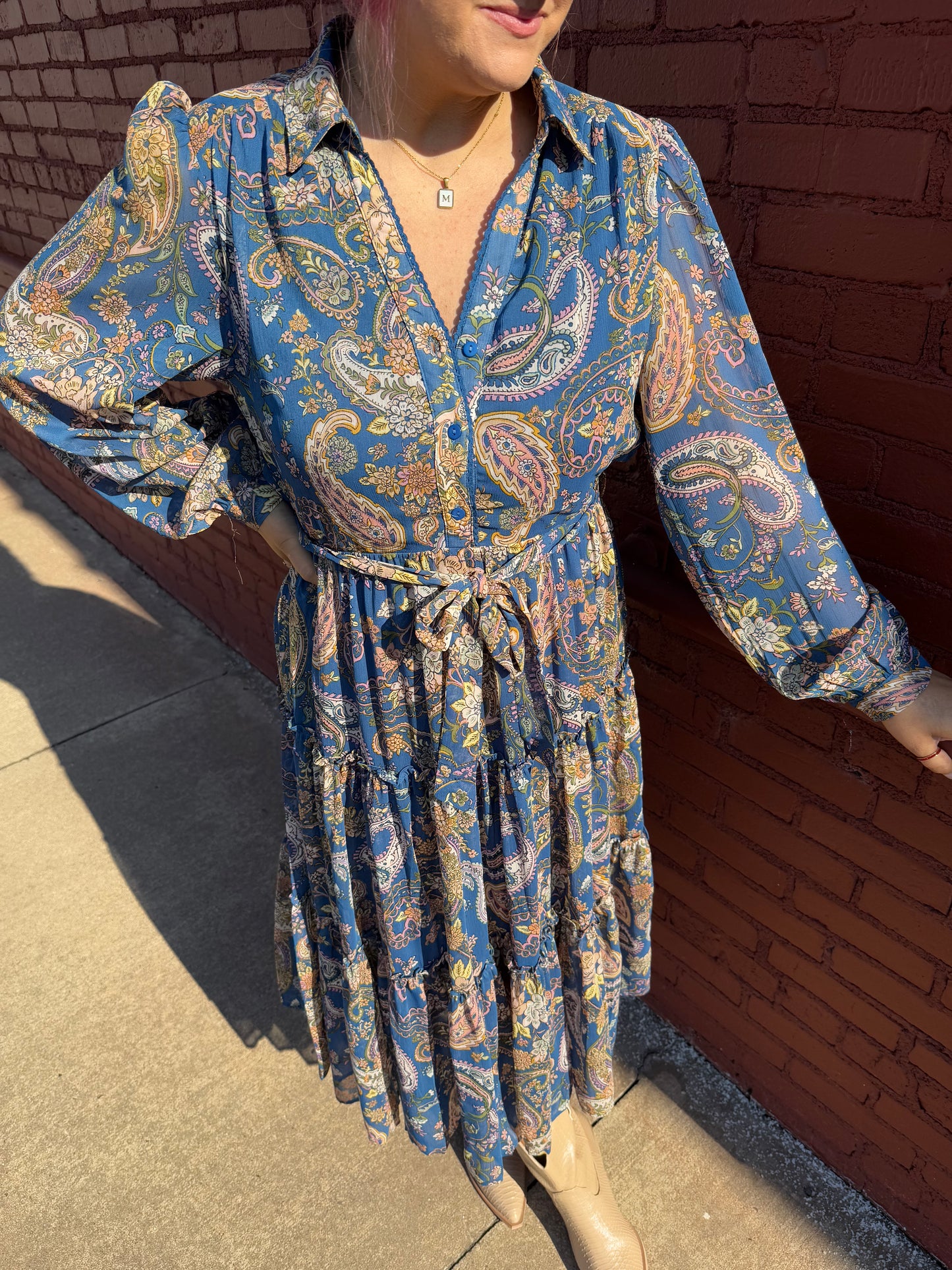 Brad Blue Paisley Dress