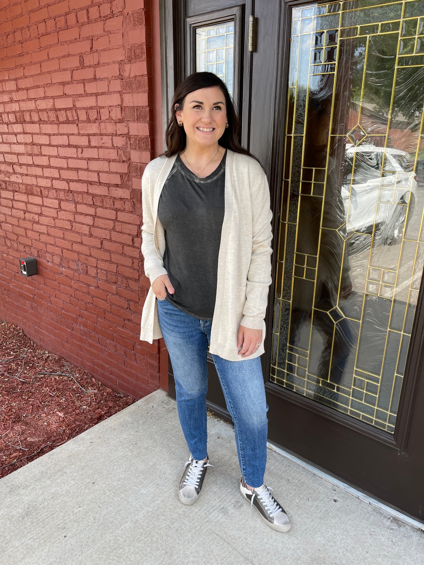 Washed Scoop Neck Top