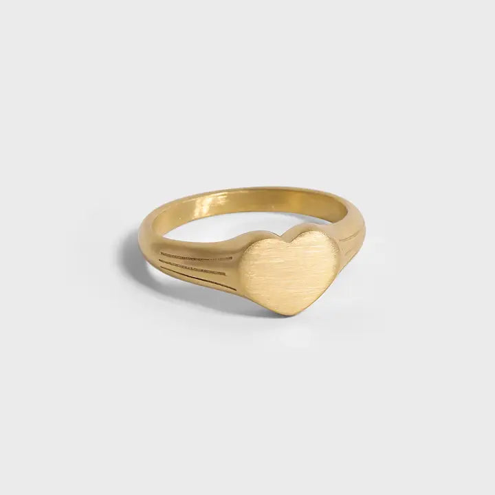 18k Gold Heart Ring Engraveable