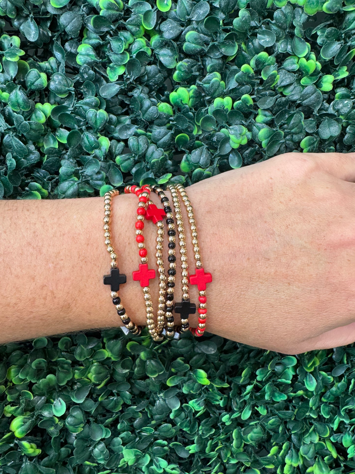 Red & Black Stretch Bracelets