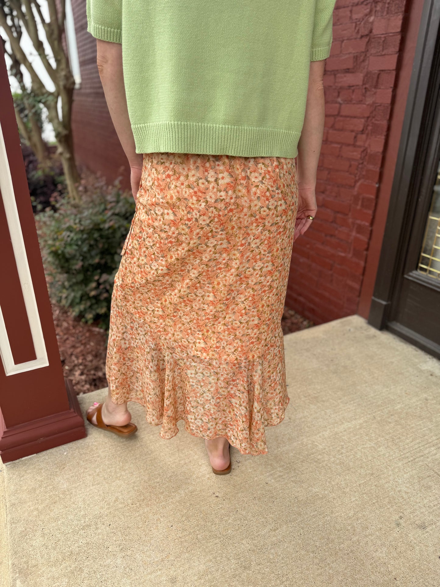 Peach Ruffle Skirt