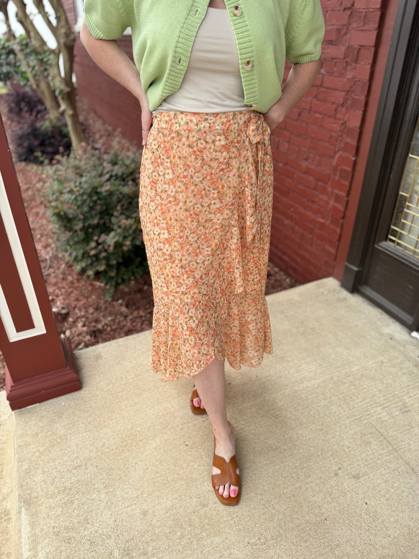 Peach Ruffle Skirt