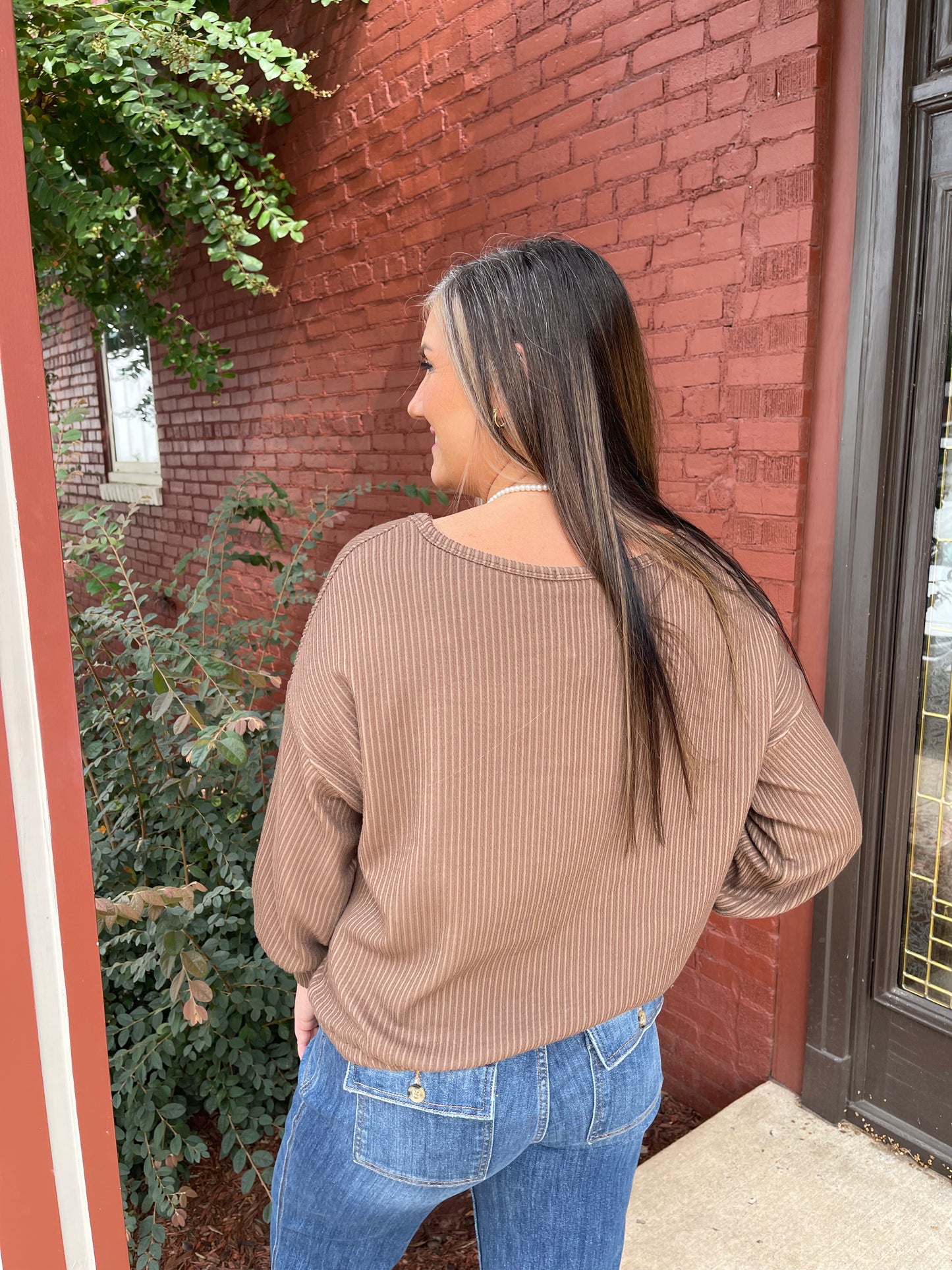 Hazelnut Ribbed Top