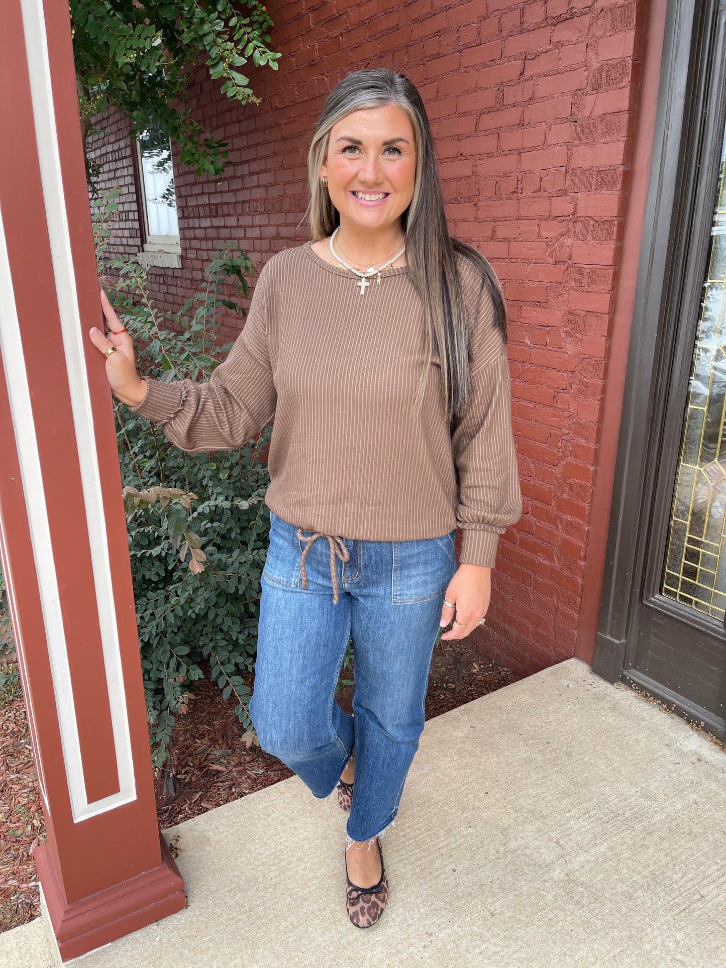 Hazelnut Ribbed Top