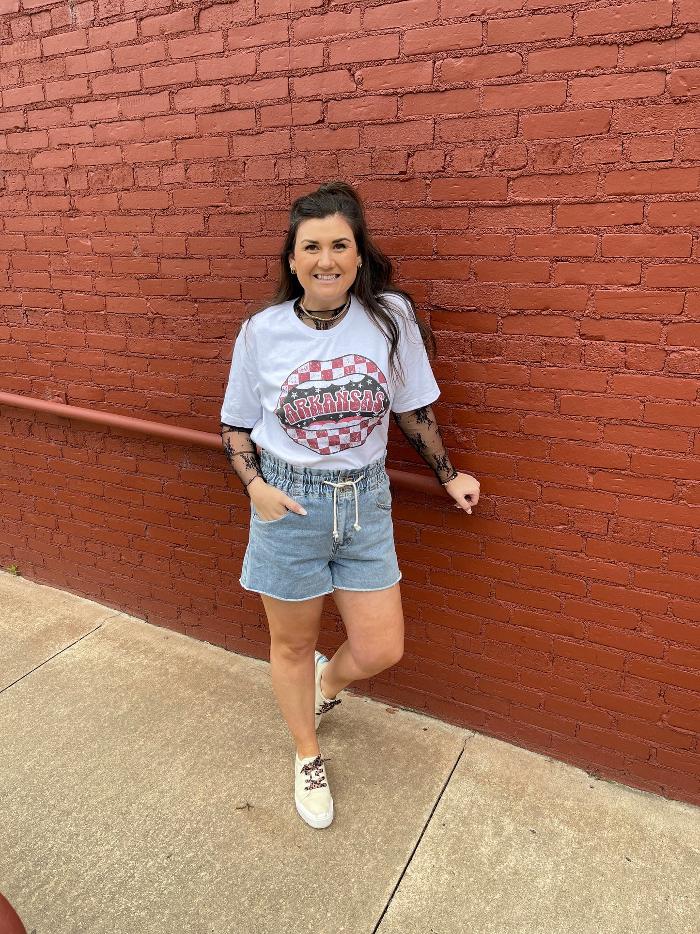 Checkered Kiss Arkansas Tee