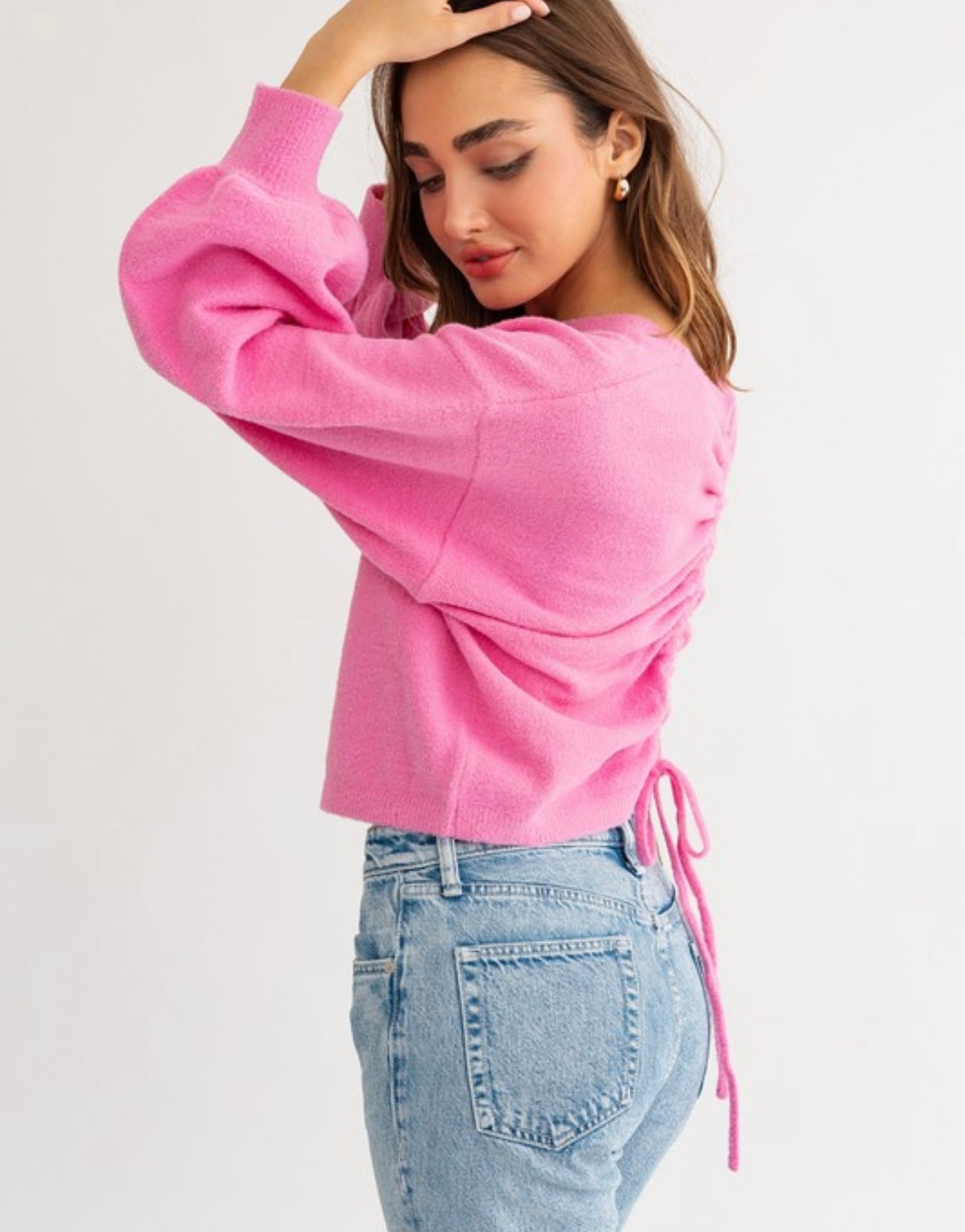 Fuzzy Ruching Sweater