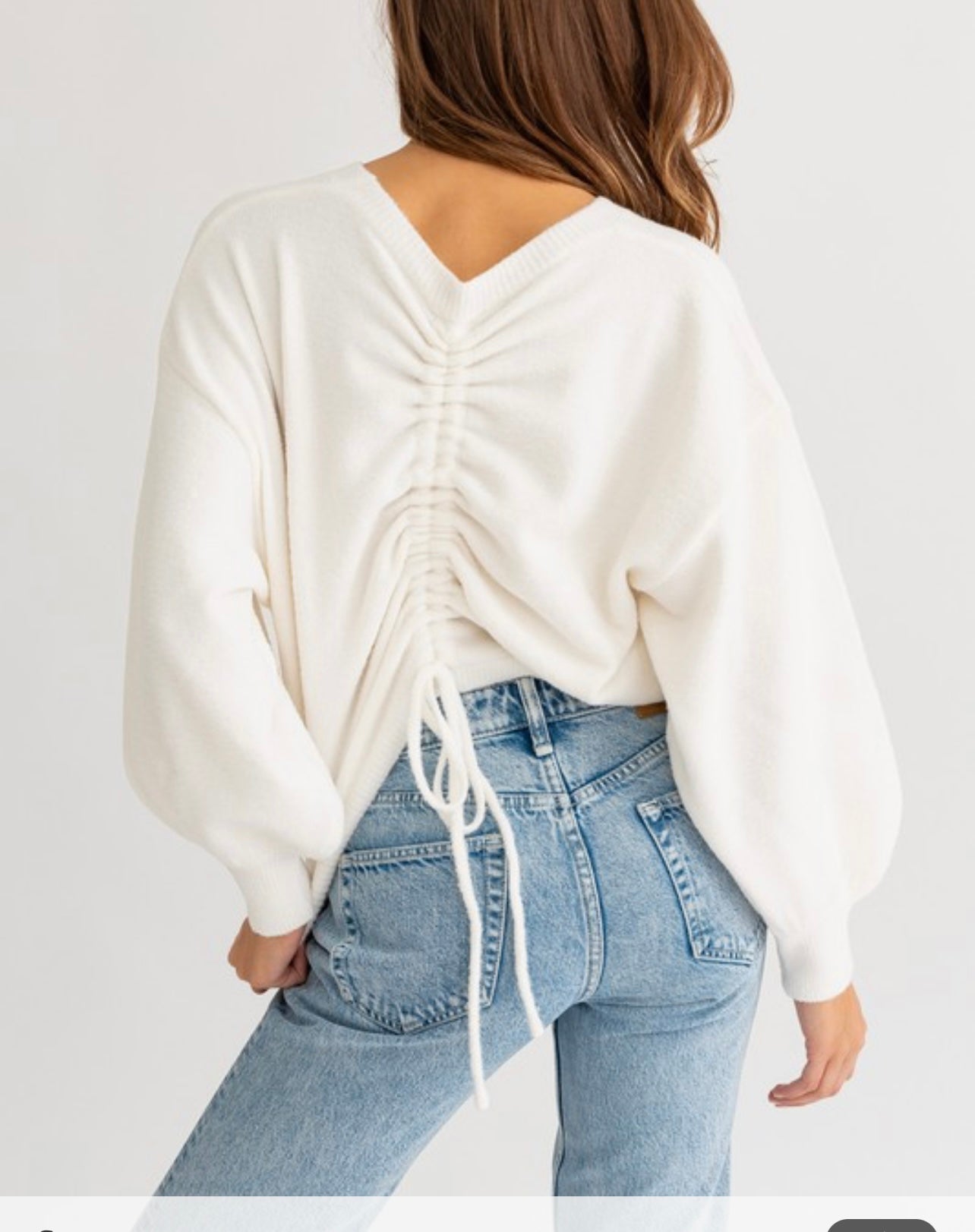 Fuzzy Ruching Sweater