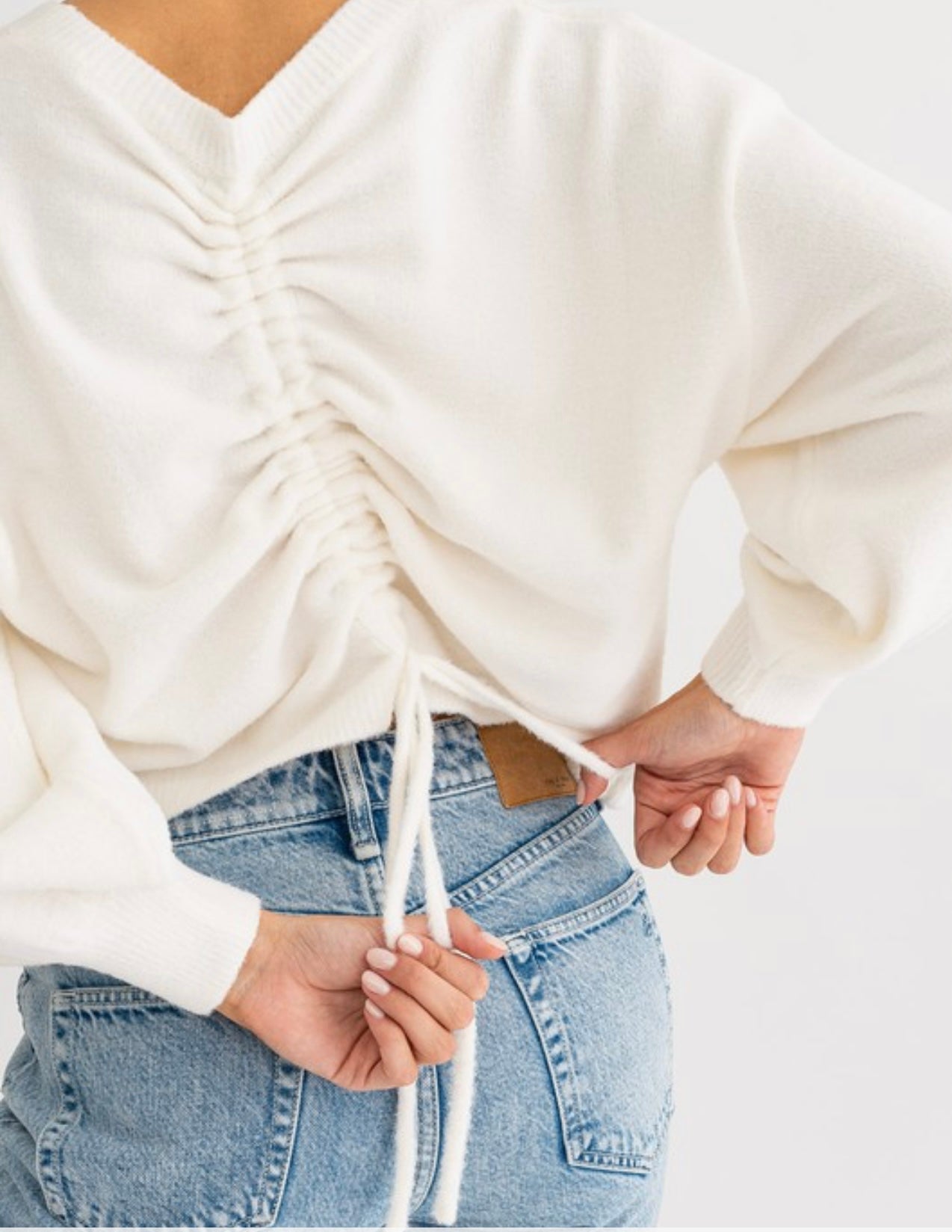 Fuzzy Ruching Sweater