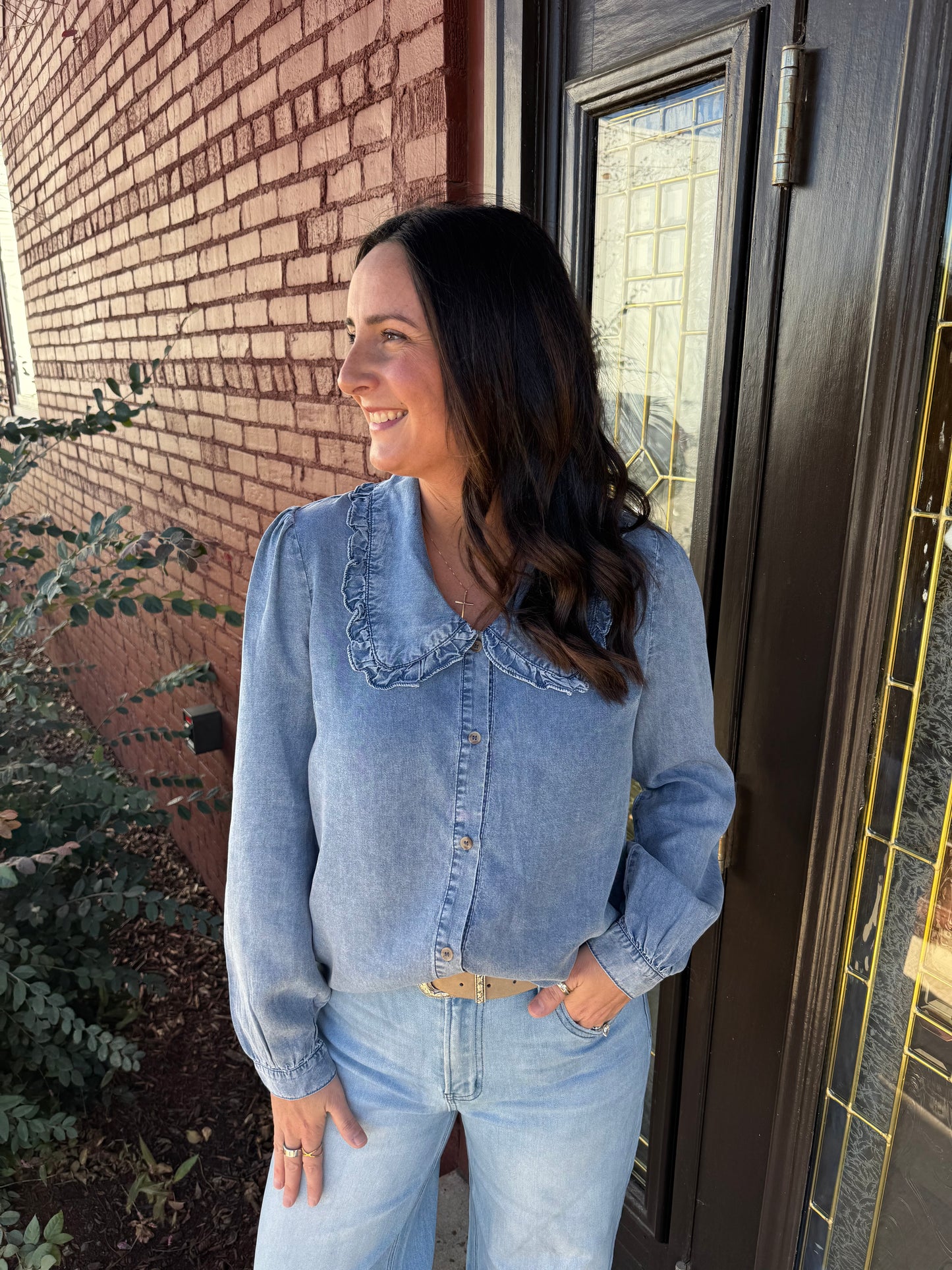 Tinsley Denim Tencel Top