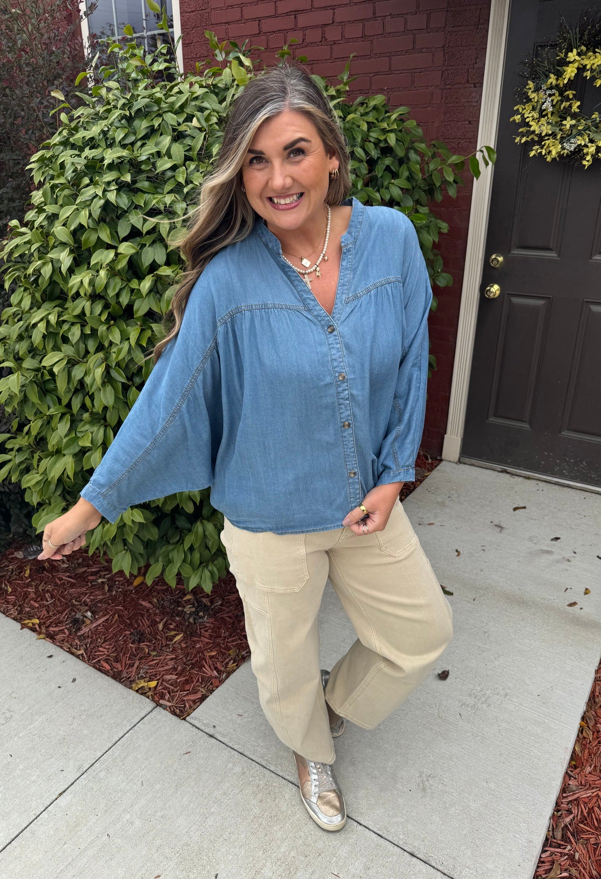 Wanda Denim Top – Copper Pig