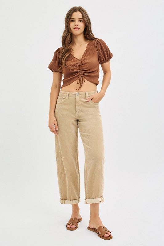 Corduroy Crop Barrel HR