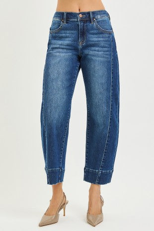 Slouchy Cropped Barrel Jean