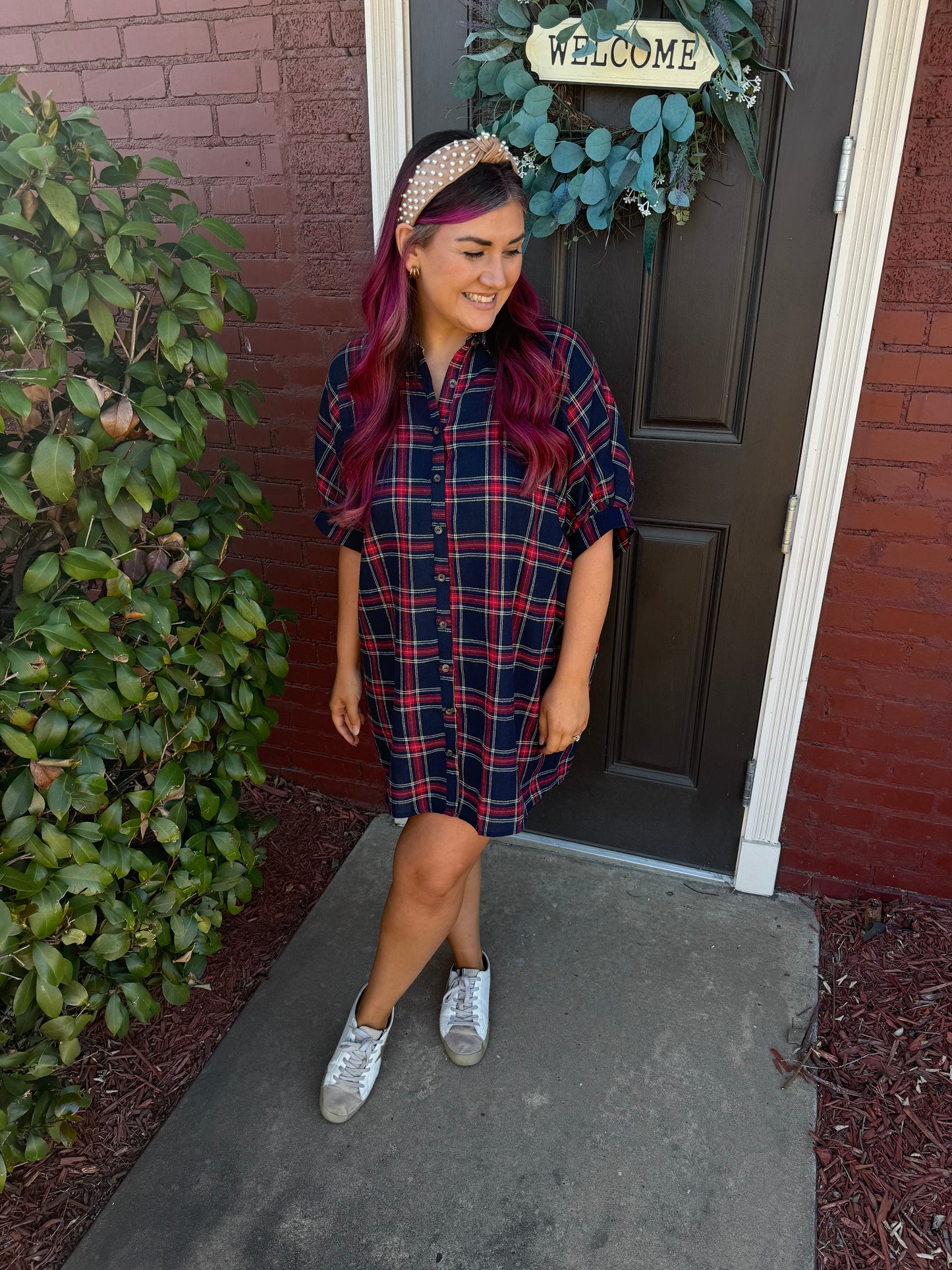 Kyleigh Oversized Plaid Dress