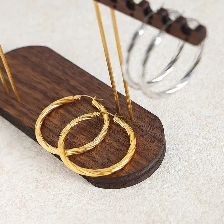 18K Stainless Steel Hoop