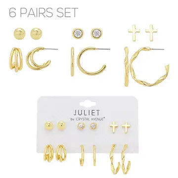 Set of 6 Stud and Hoops