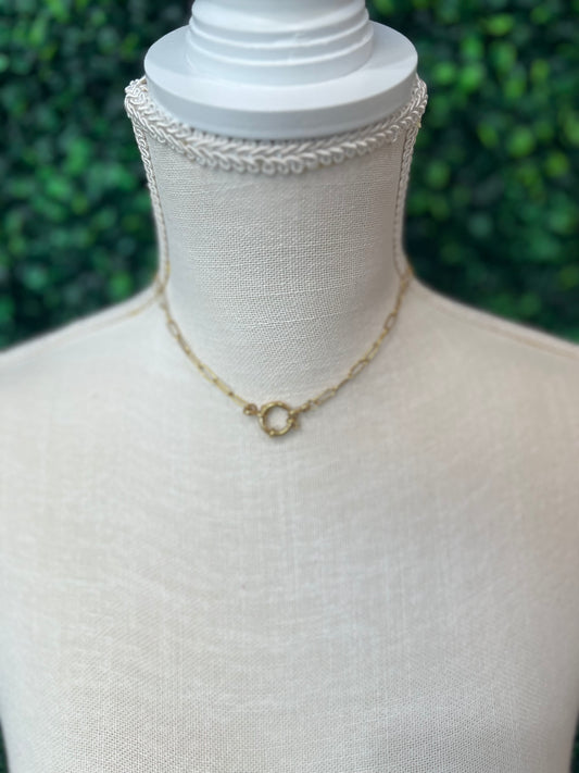 Paper Clip Circle Necklace