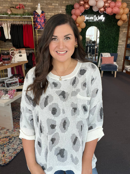 Snowy Leopard Sweater