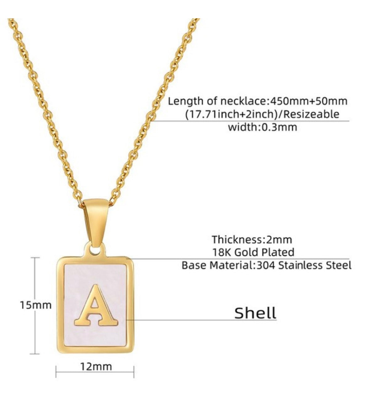 MOP Initial Necklace