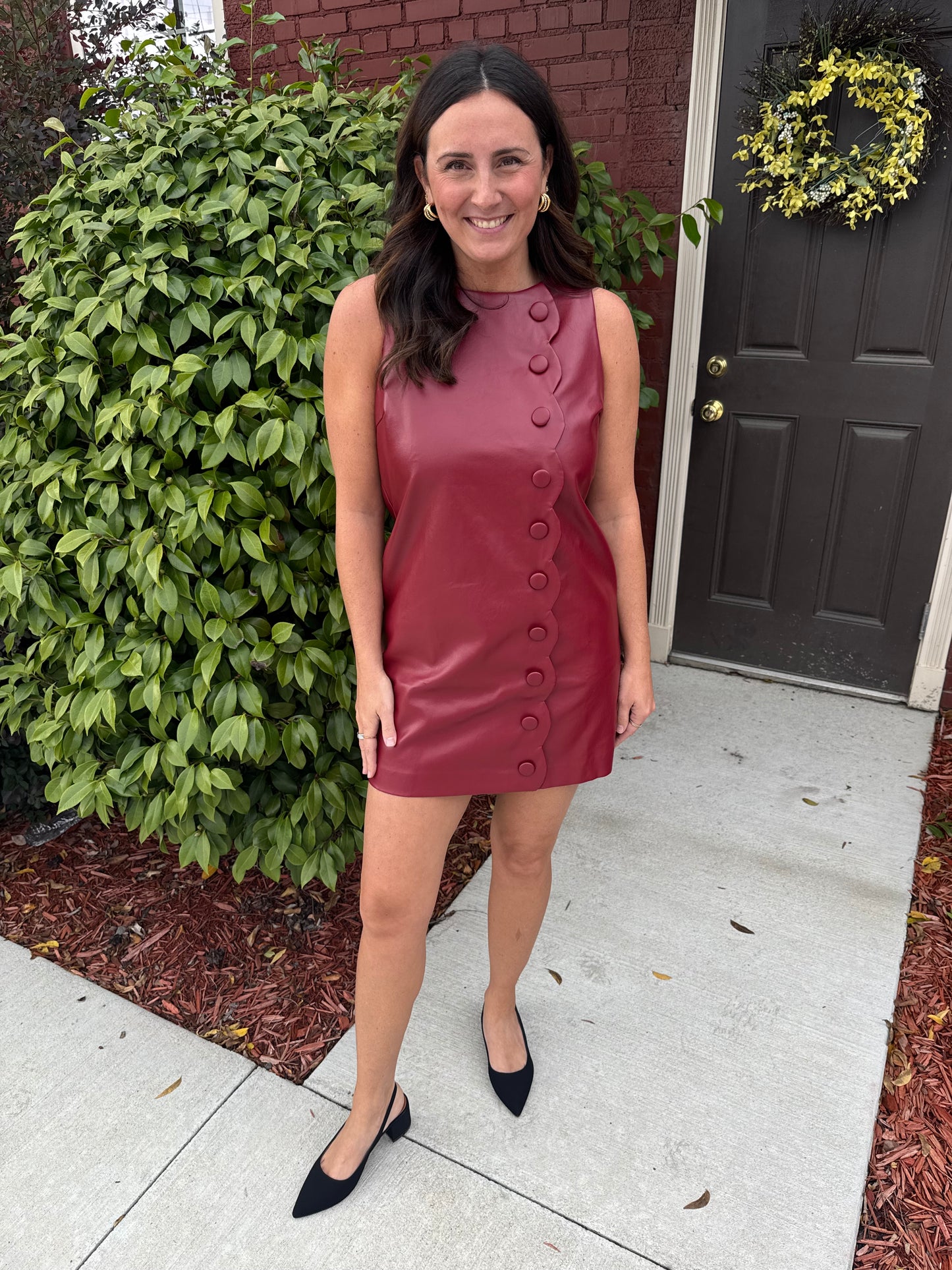 Crimson Scallop Dress