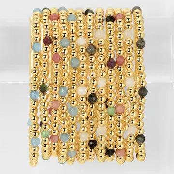 Stretch Beaded Bracelet with Stone Accents