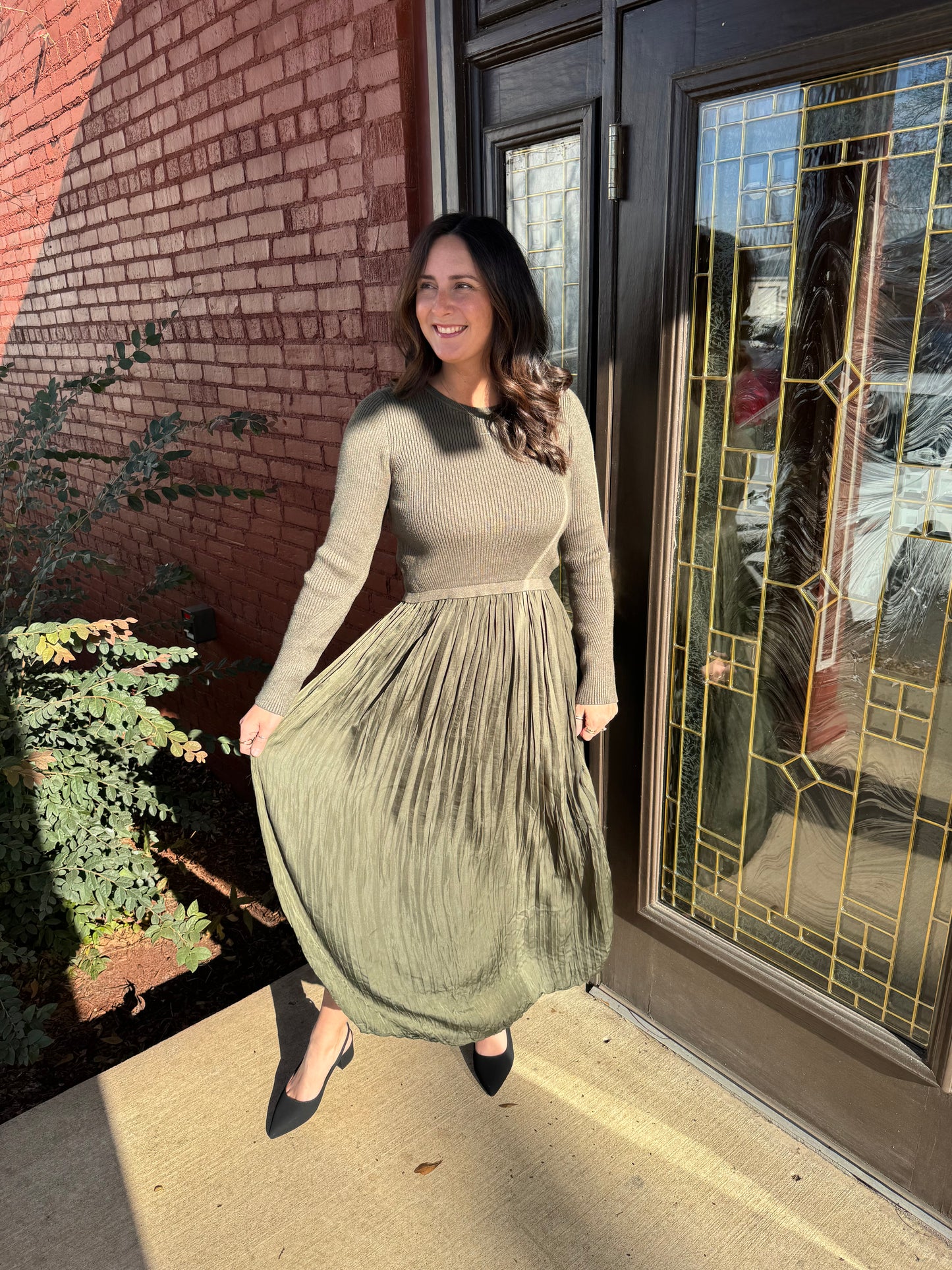 Dark Olive Martini Dress