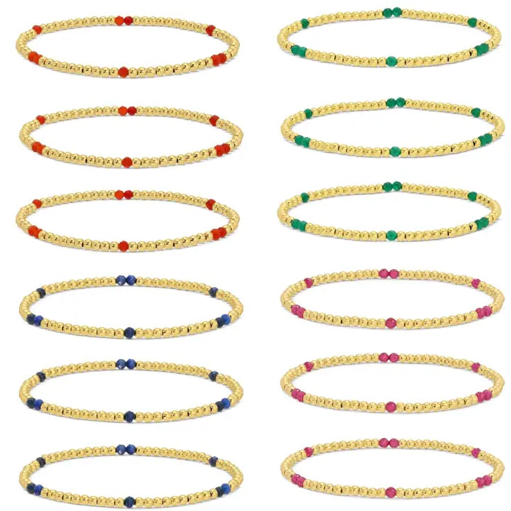 3mm Stone Accented Stretch Bracelets