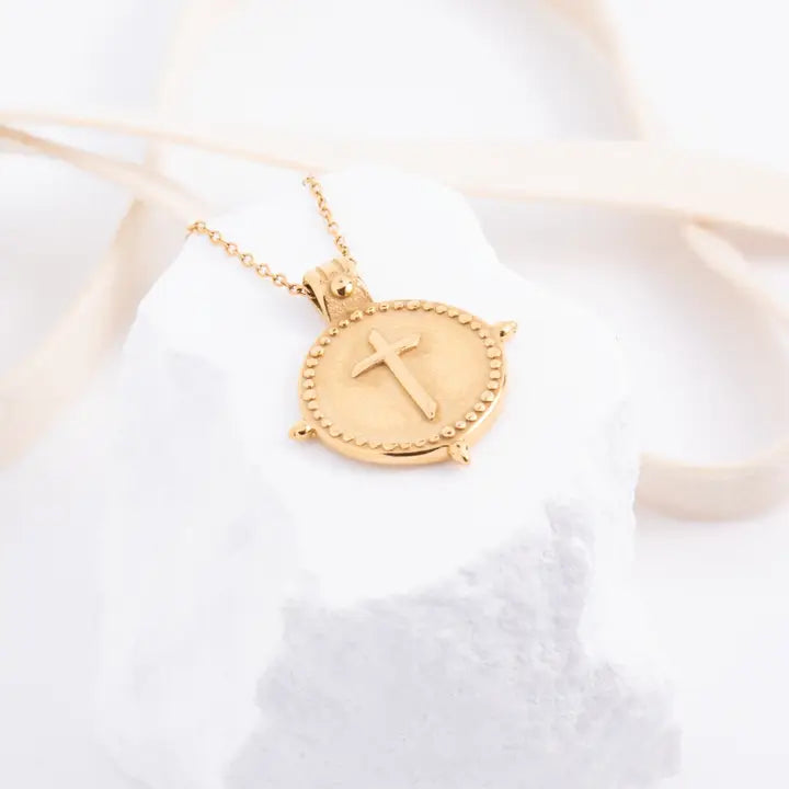 Vintage Vibe Cross Pendant - Water Resistant