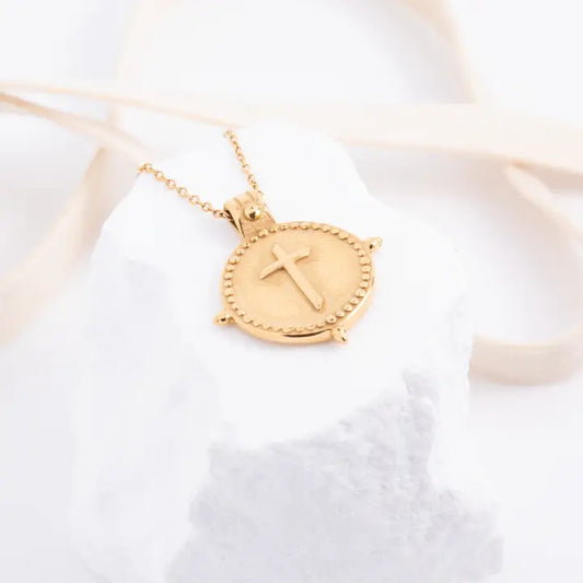Vintage Vibe Cross Pendant - Water Resistant
