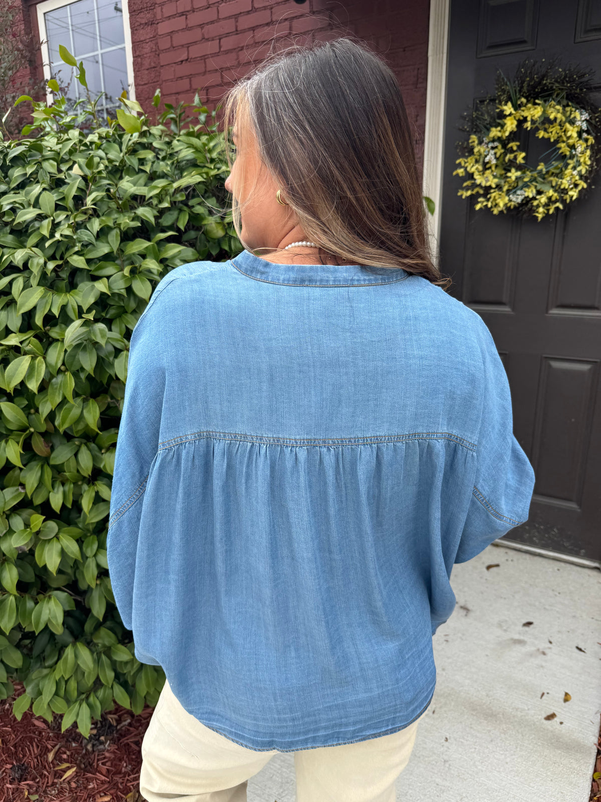Wanda Denim Top – Copper Pig