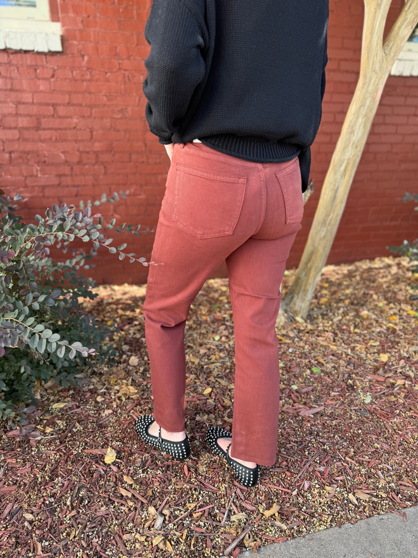 Burgundy Straight Leg