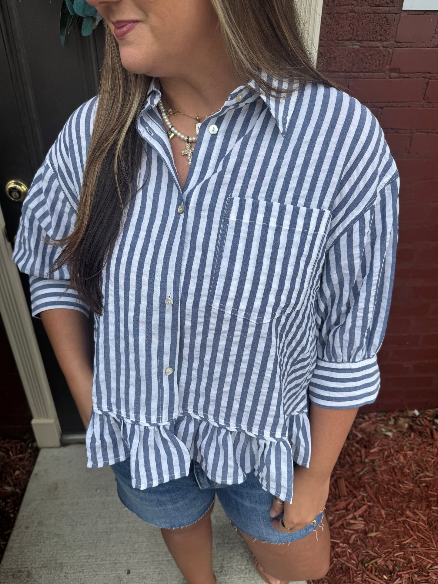 Taylor Cotton Striped Top