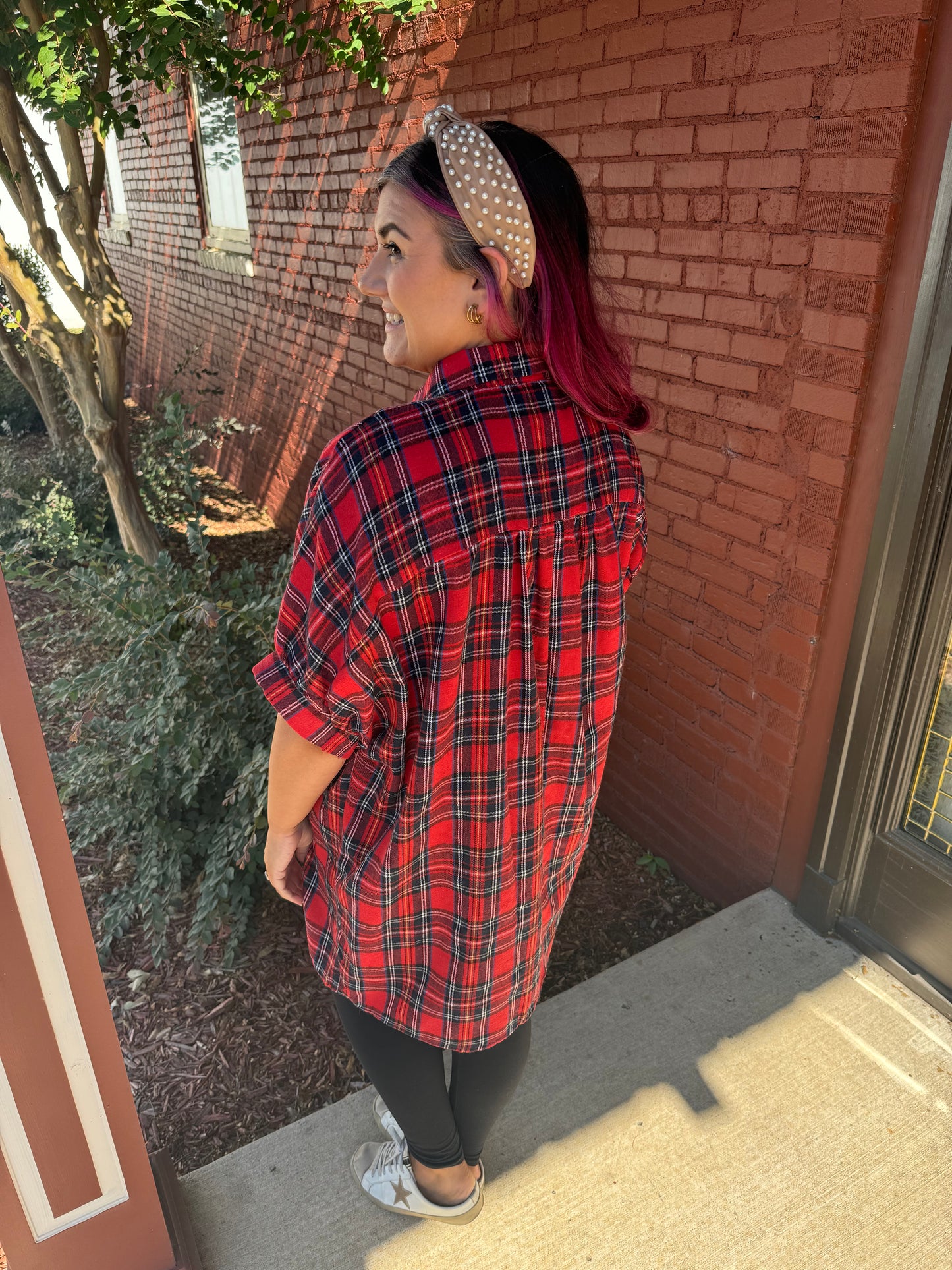 Kyleigh Oversized Plaid Dress