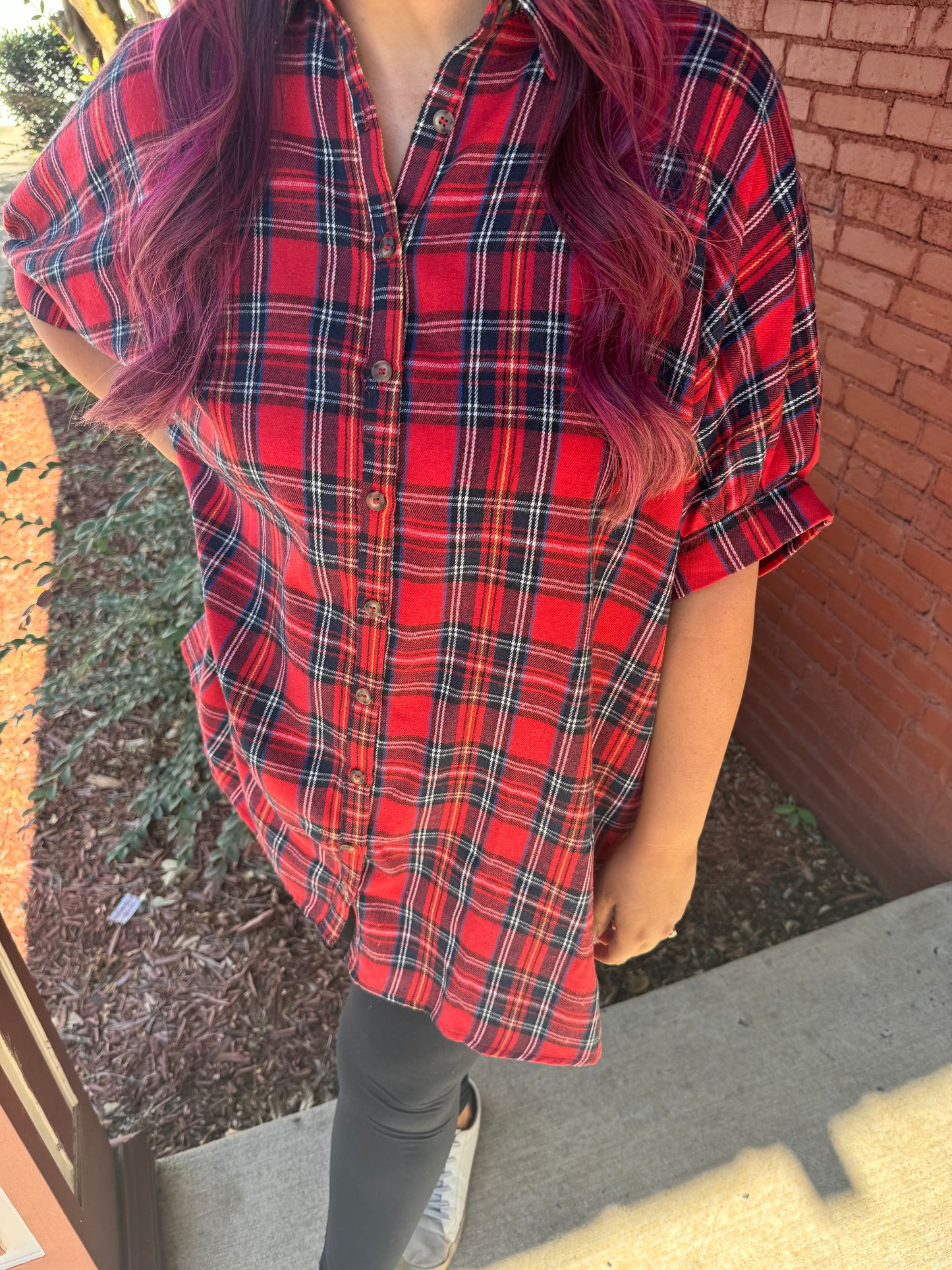 Kyleigh Oversized Plaid Dress