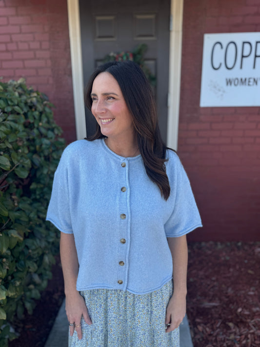 Drop Shoulder Ditsy Cardi