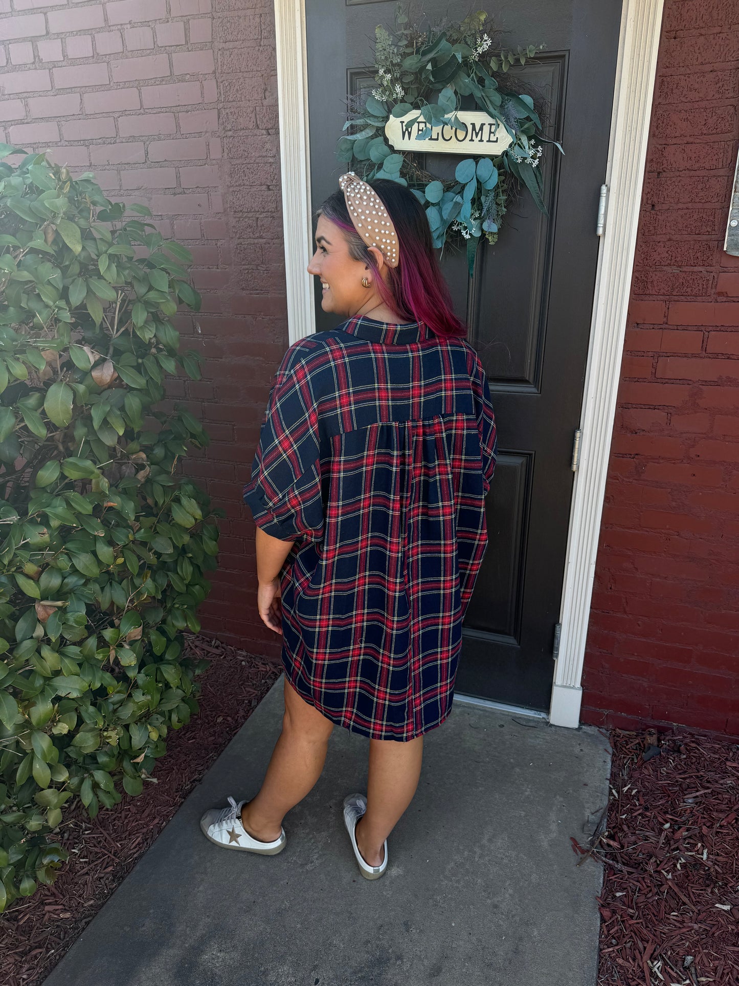 Kyleigh Oversized Plaid Dress