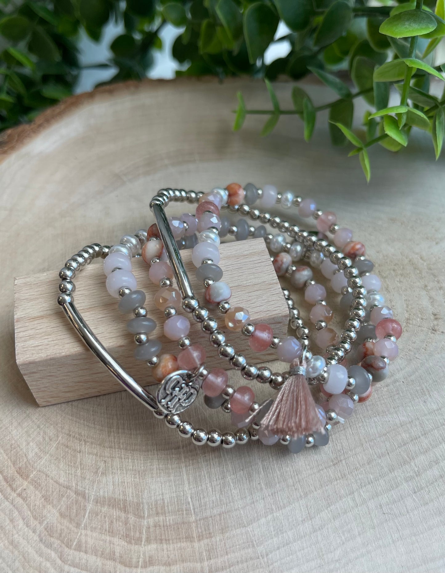 Pink/Grey Bracelet set