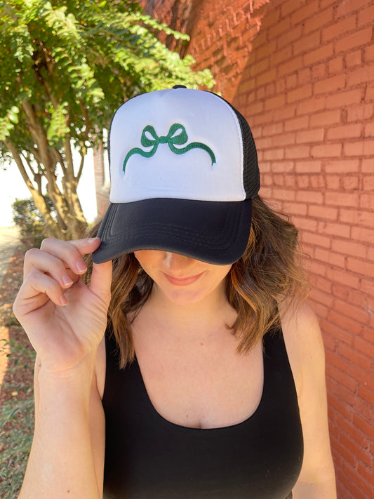 Embroidered Bow Hat