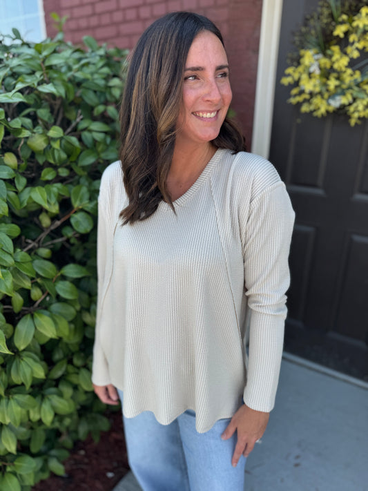 Curly Rib LS Top