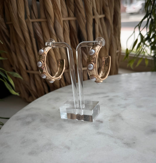 Gold & Pearl Hoop